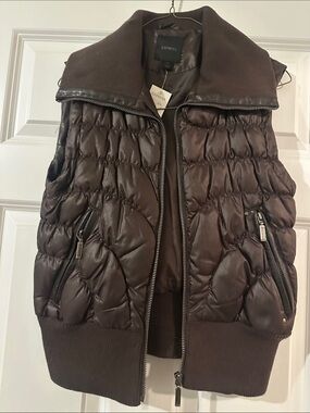 Express Quilted Puffer Vest in Dark Brown